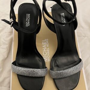Michael Kors Black Heels with Silver Details